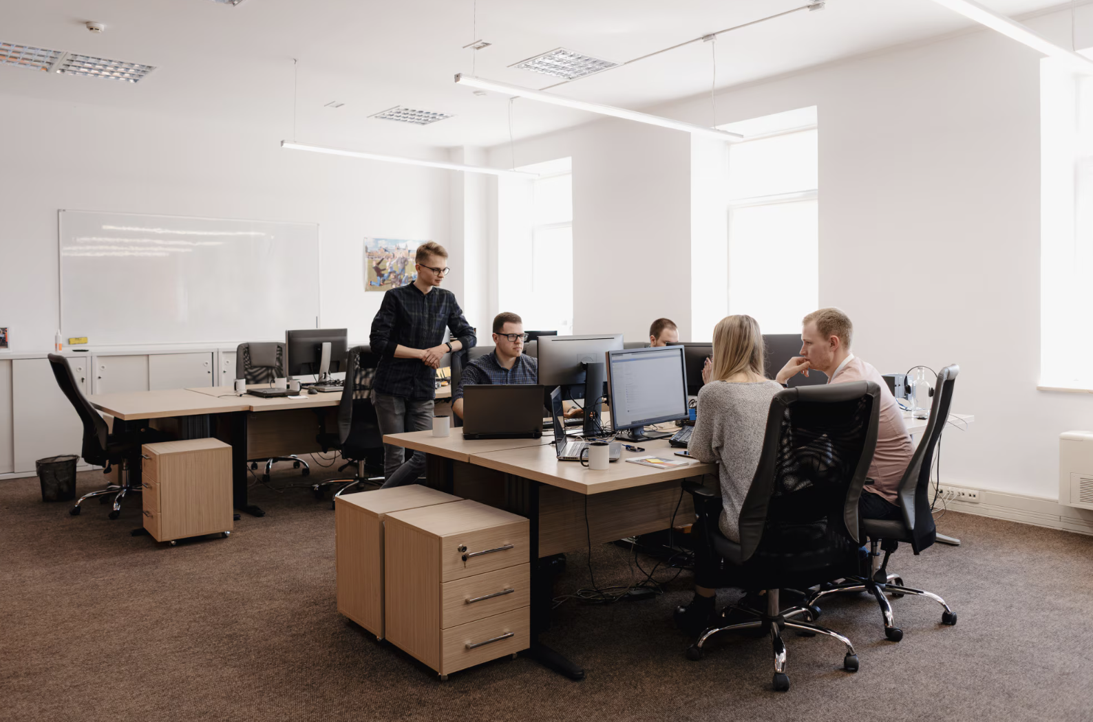Office collaboration in open workspace
